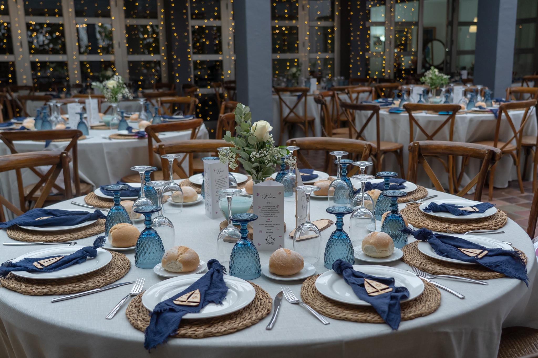 Angélica y Saúl — Temática de mar, tonos azules, conchas marinas... — La Villa del Pastor